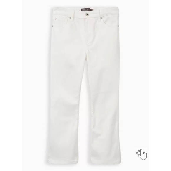 torrid Denim - NEW Torrid 24 Crop Mid Rise Flare Jean - Super Soft White